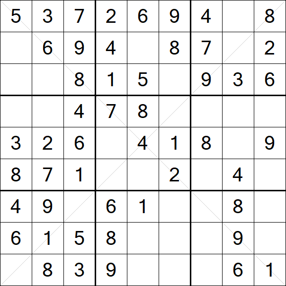 Sudoku X - Fácil