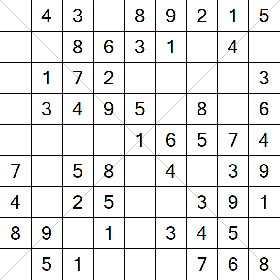 Sudoku X - Fácil