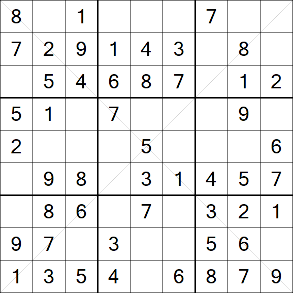 Sudoku X - Fácil