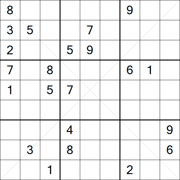 Sudoku X - Difficile
