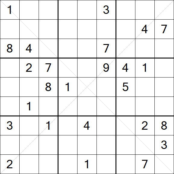 Sudoku X - Difficile
