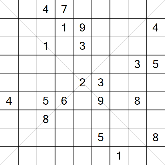 Sudoku X - Hard