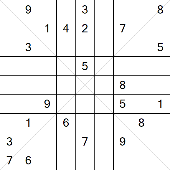 Sudoku X - Difficile