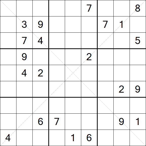 Sudoku X - Difficile