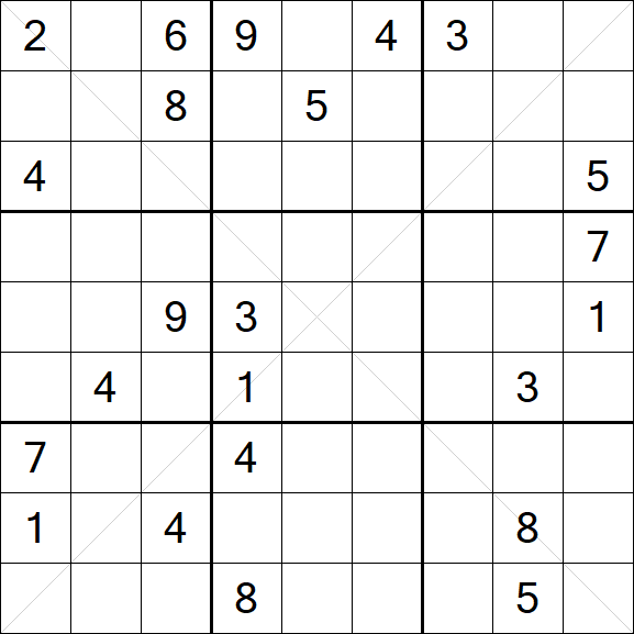 Sudoku X - Difficile