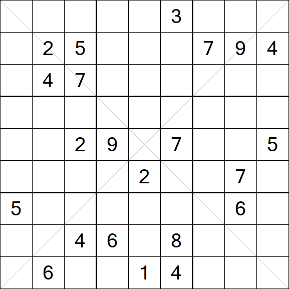 Sudoku X - Difficile
