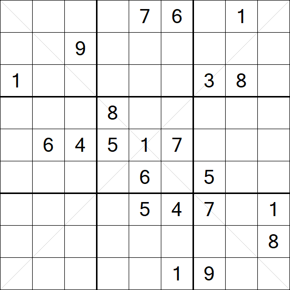 Sudoku X - Difficile