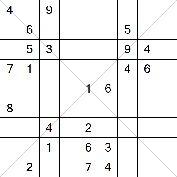 Sudoku X - Hard