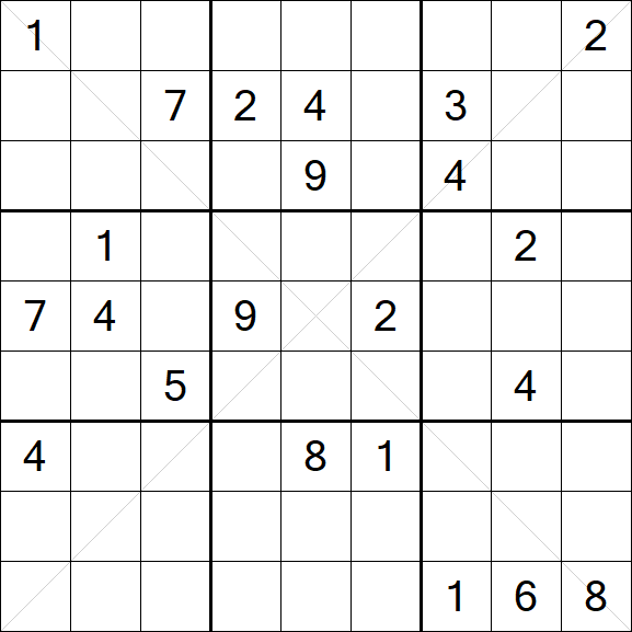 Sudoku X - Schwierig