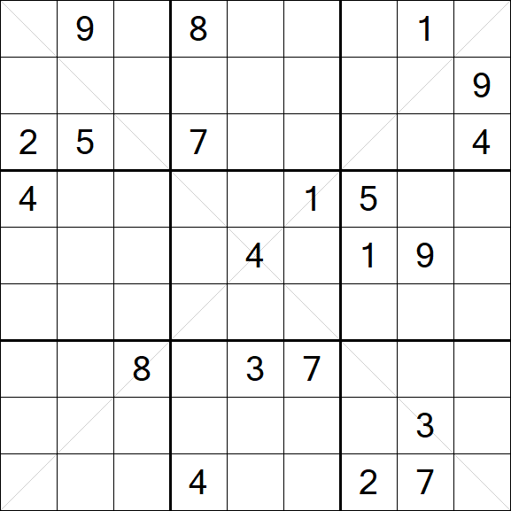 Sudoku X - Schwierig
