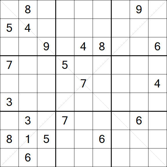 Sudoku X - Schwierig