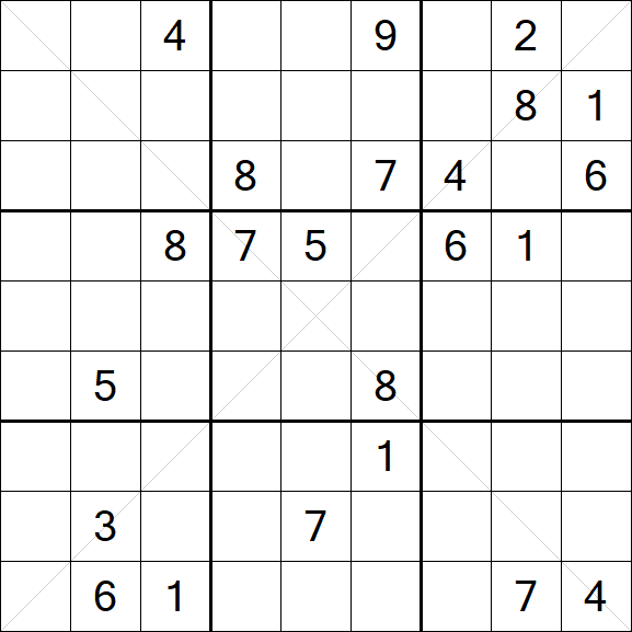 Sudoku X - Schwierig
