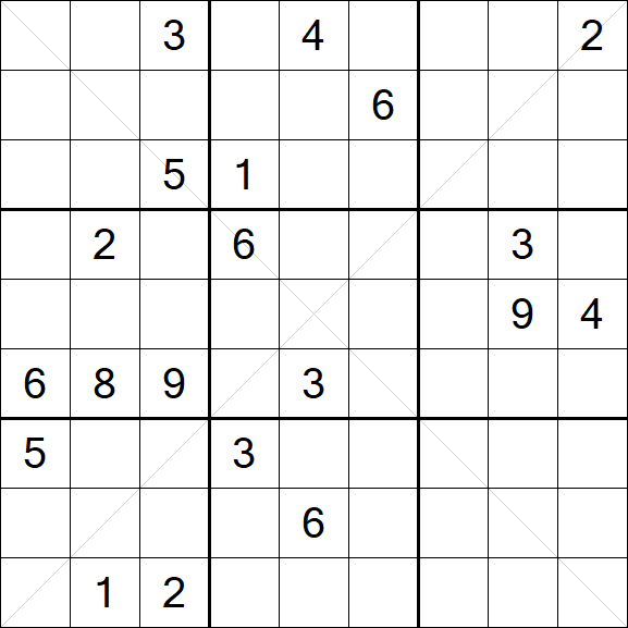 Sudoku X - Schwierig