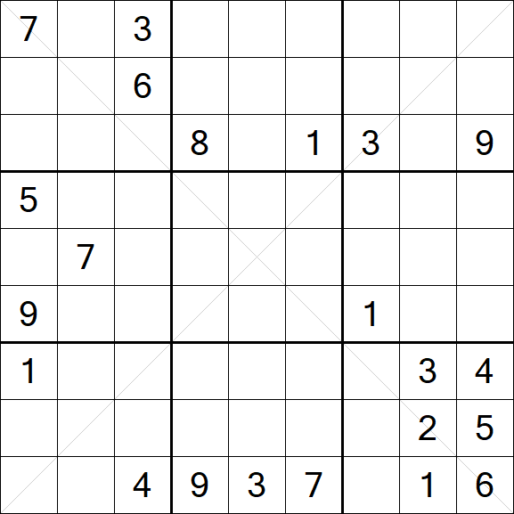 Sudoku X - Schwierig