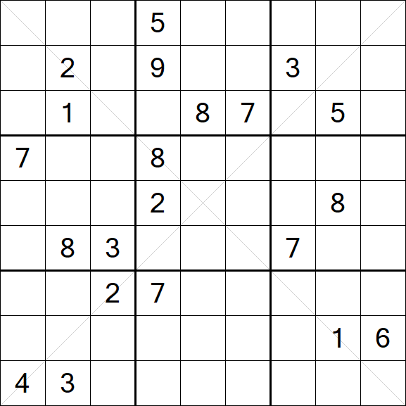 Sudoku X - Schwierig