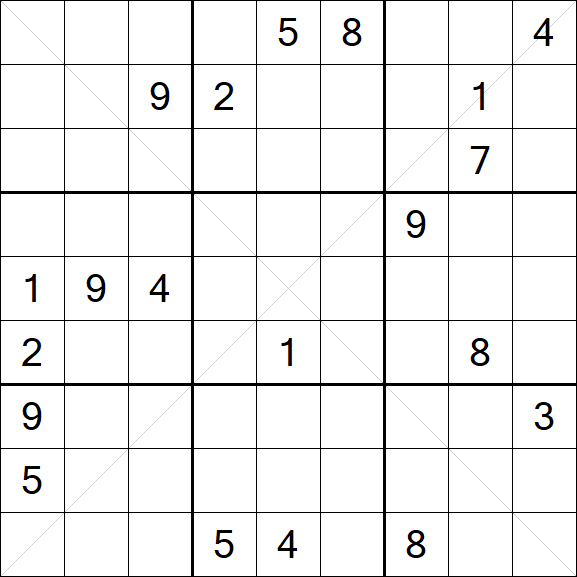Sudoku X - Difficile