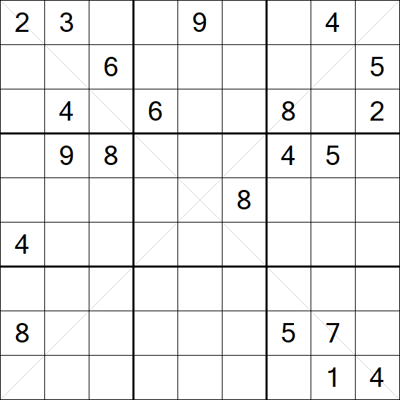 Sudoku X - Difficile