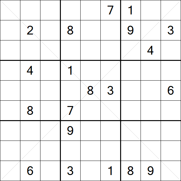 Sudoku X - Difficile