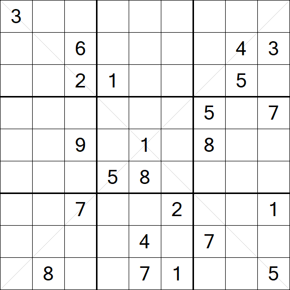 Sudoku X - Difficile