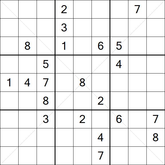 Sudoku X - Difficile