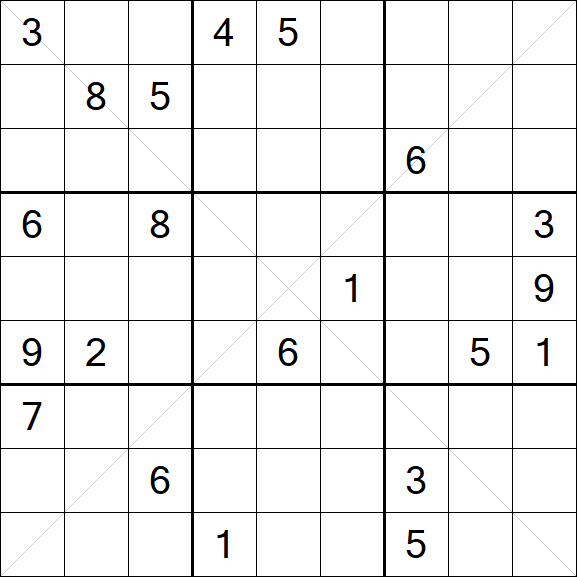 Sudoku X - Difficile