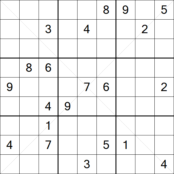 Sudoku X - Difficile