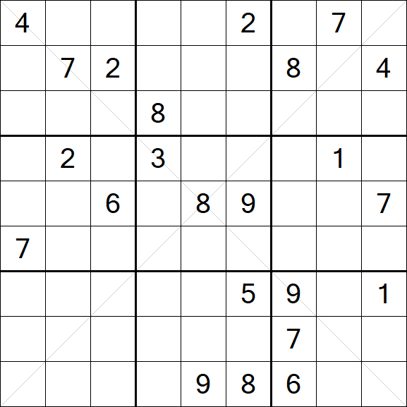 Sudoku X - Difficile