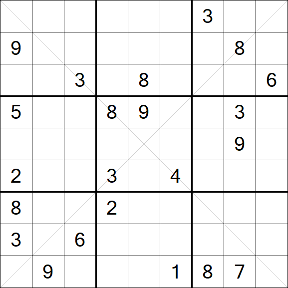 Sudoku X - Difficile