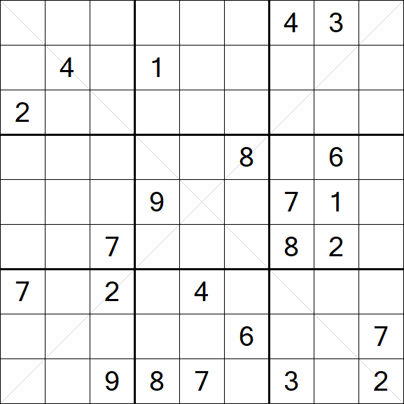 Sudoku X - Difficile