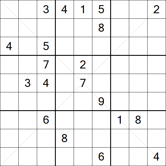 Sudoku X - Difficile