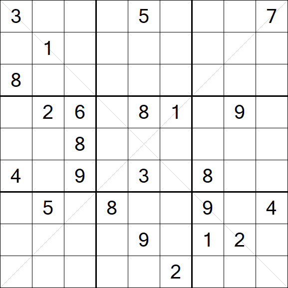 Sudoku X - Difficile