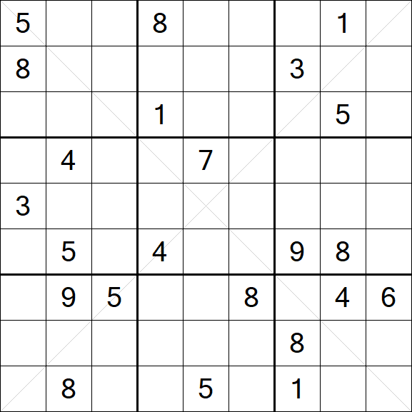 Sudoku X - Difficile
