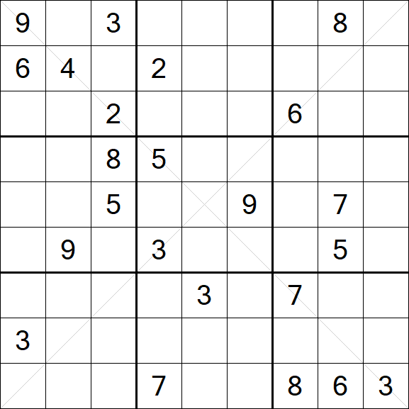 Sudoku X - Difficile