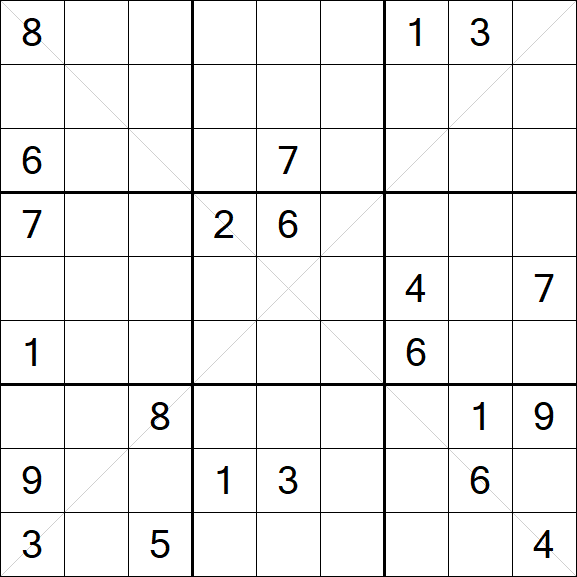Sudoku X - Difficile