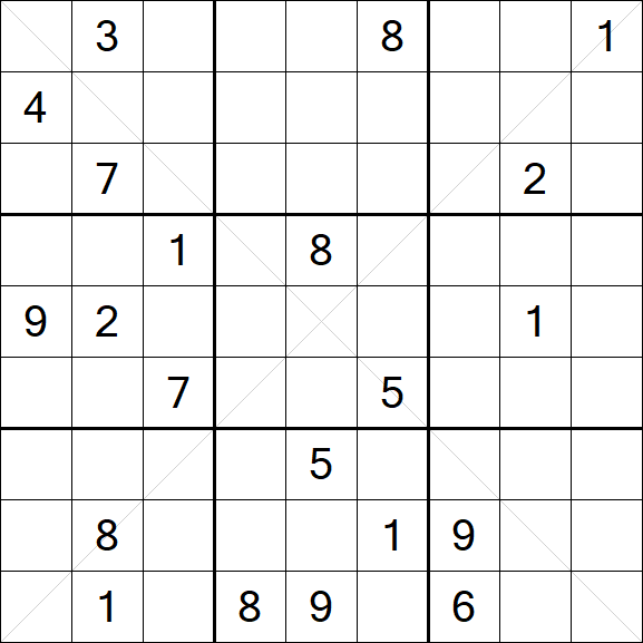 Sudoku X - Difficile