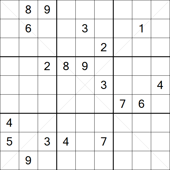 Sudoku X - Difficile