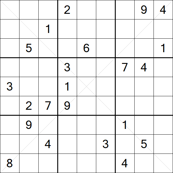 Sudoku X - Difficile