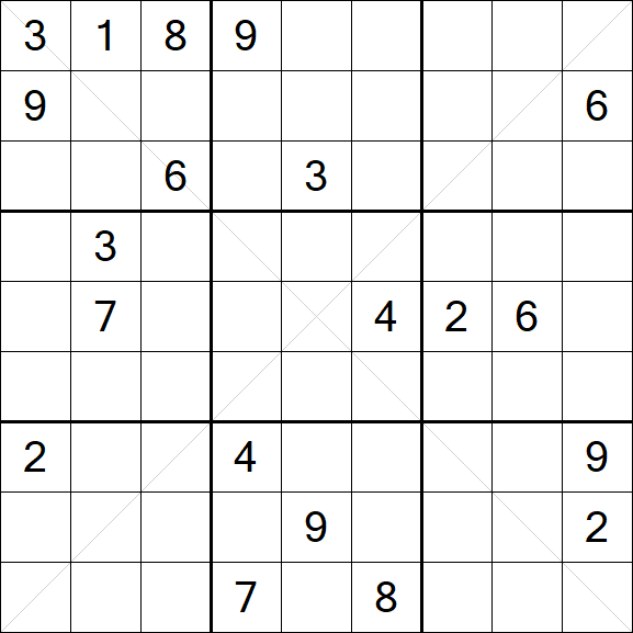 Sudoku X - Difficile