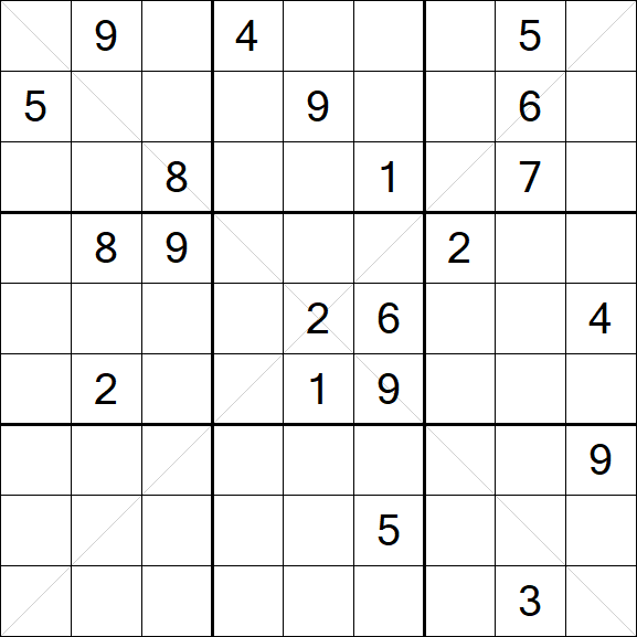 Sudoku X - Difficile