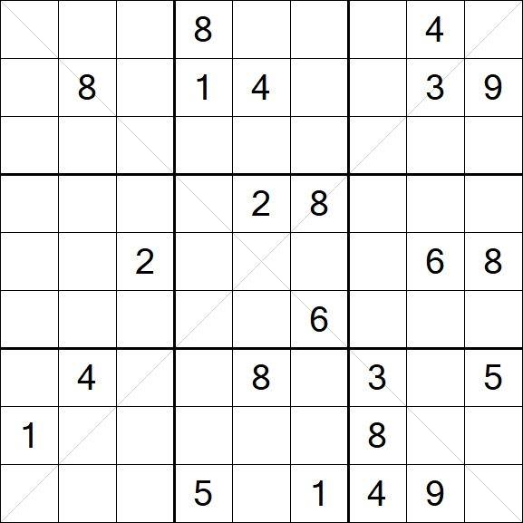 Sudoku X - Difficile