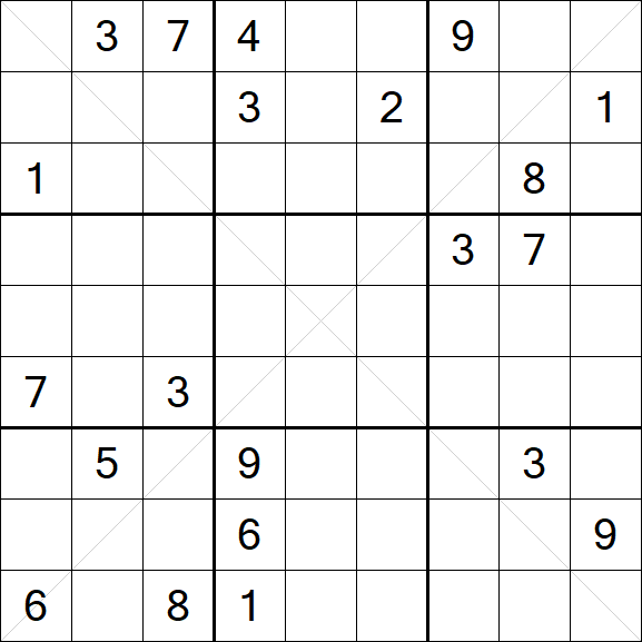 Sudoku X - Schwierig
