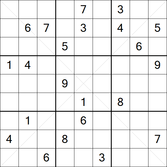 Sudoku X - Schwierig