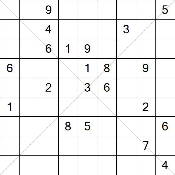 Sudoku X - Schwierig