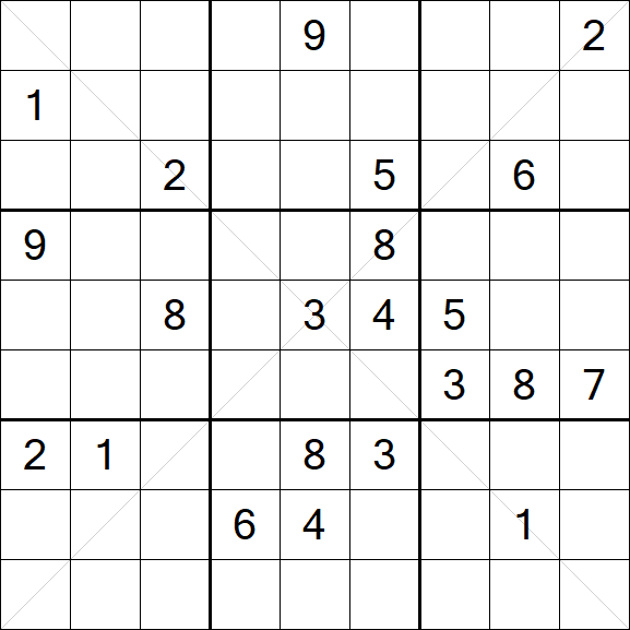 Sudoku X - Schwierig