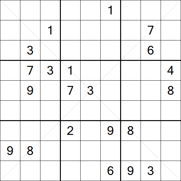 Sudoku X - Schwierig