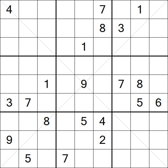Sudoku X - Schwierig