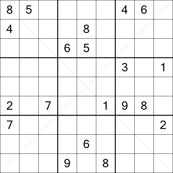 Sudoku X - Schwierig