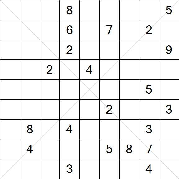 Sudoku X - Schwierig