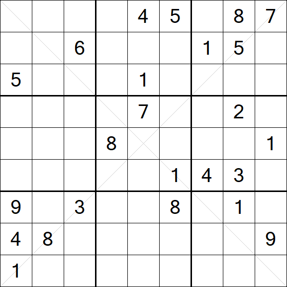 Sudoku X - Schwierig