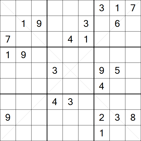 Sudoku X - Schwierig